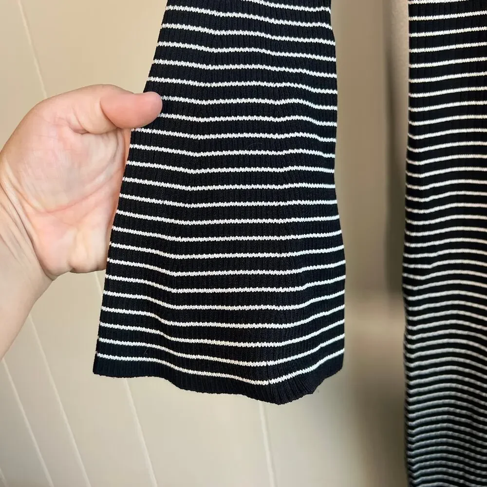NWT a new day Women's Long Sleeve Midi Striped Sweater dress Size L